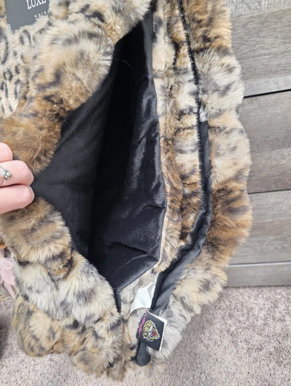 Ed Hardy Faux Fur Luxe Throw Blanket Leopard Print Viral New